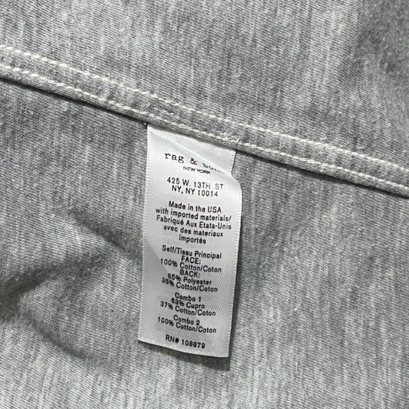 Rag & Bone Chambray Oversized Button Up Lightweight Shirt Jacket - Picture 9 of 14